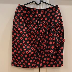 Leonard Rutan Ann Lawrence Today vintage 💯 silk skirt with ruche panel size 10